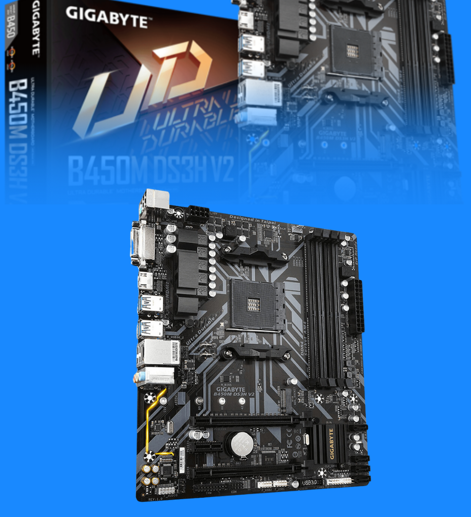 Tarjeta Madre Gigabyte B450M DS3H V2 AM4 Tera Guatemala motherboard
